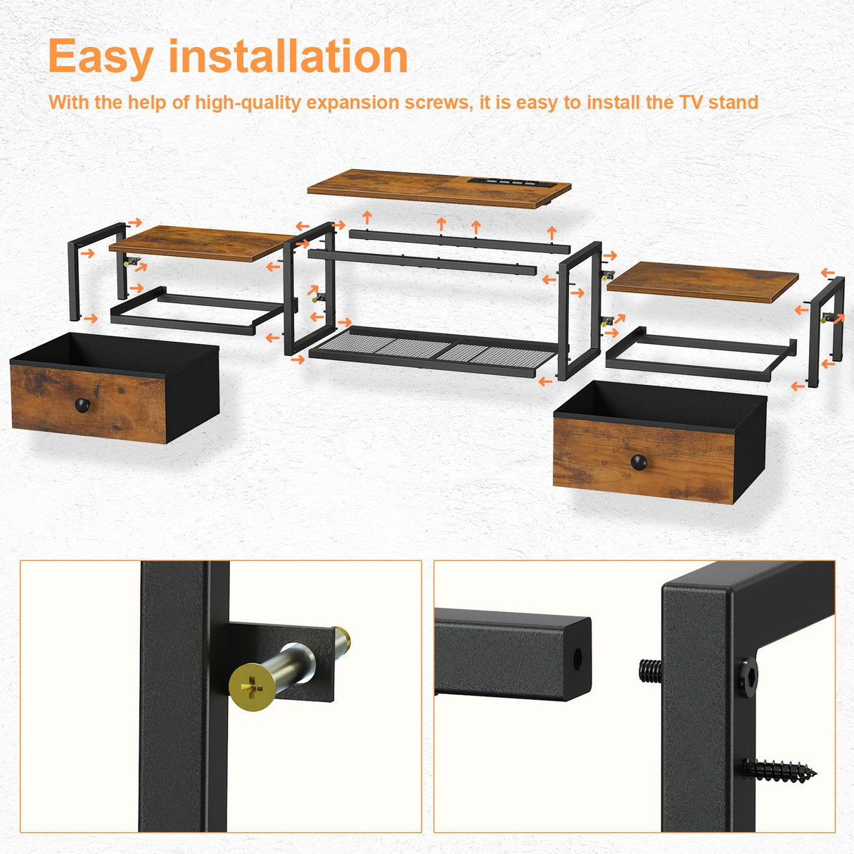 Snughome Floating TV Stand with Power Outlet 55", Wall Mounted Entertainment Center with LED Lights, Floating TV Shelf with Drawer, Wall Mounted Media Console Shelf for Living Room, Bedroom Snughome