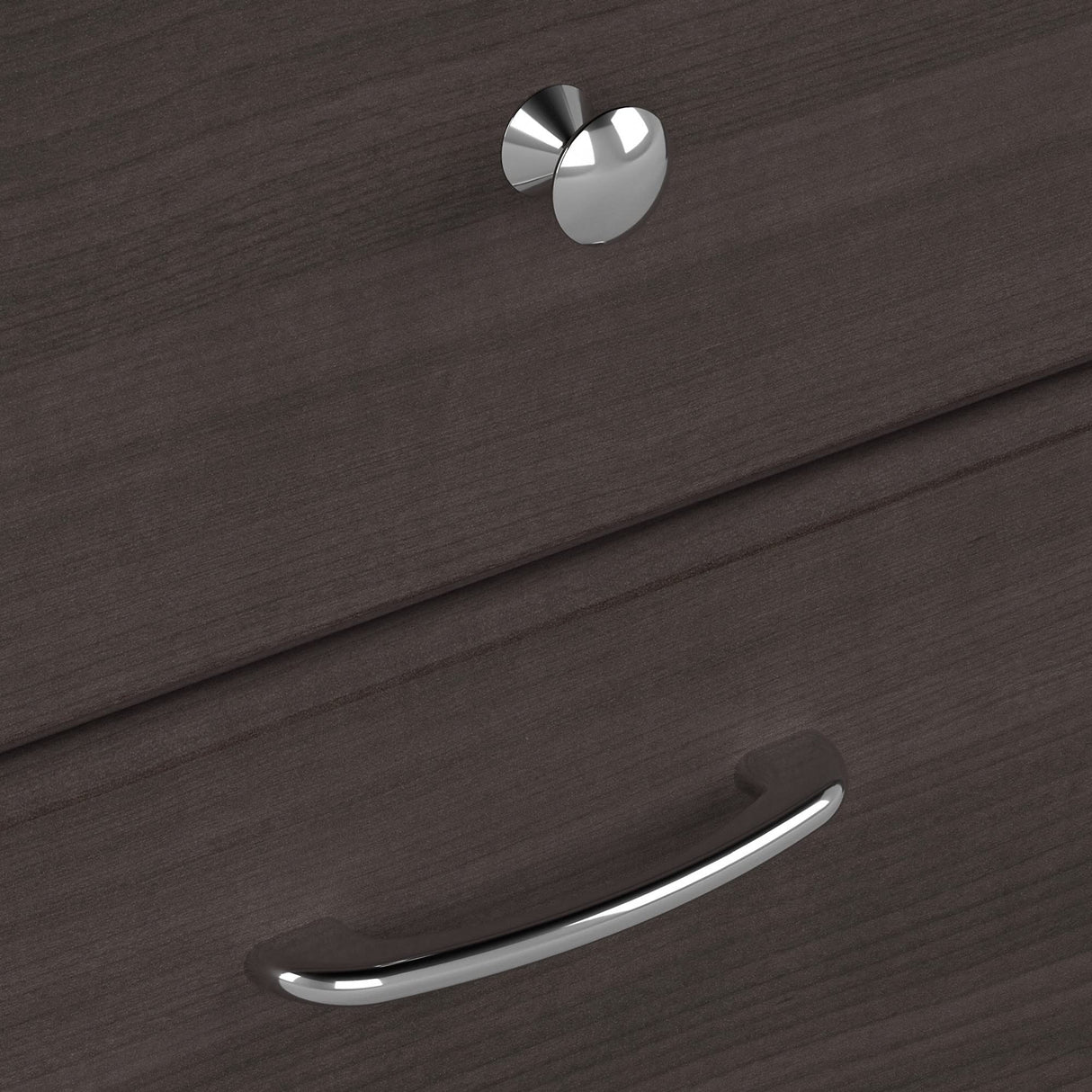 Bush Business Furniture Cabot Desks for Home Office with Storage and Chrome Hardware, Elegant Computer Table with Drawers, 60W, Heather Gray Bush Business Furniture