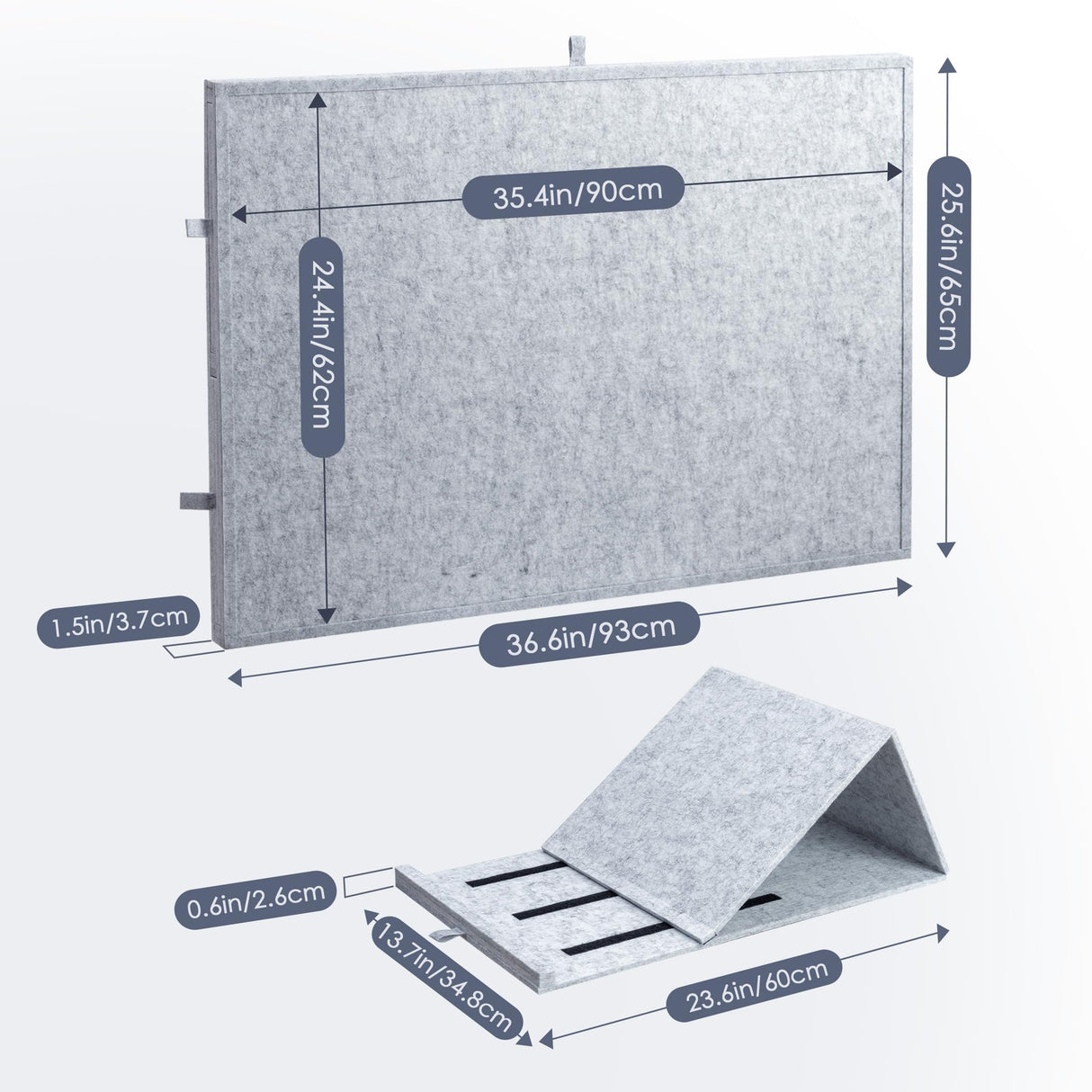 Tektalk Jigsaw Puzzle Table with Integrated Adjustable Stand/Bracket, 3-Tilting-Angle Super Lightweight Felt Puzzle Plateau Board with Cover & 4 Sorting Drawers, for Up to 1500 Pieces - Light Gray Tektalk