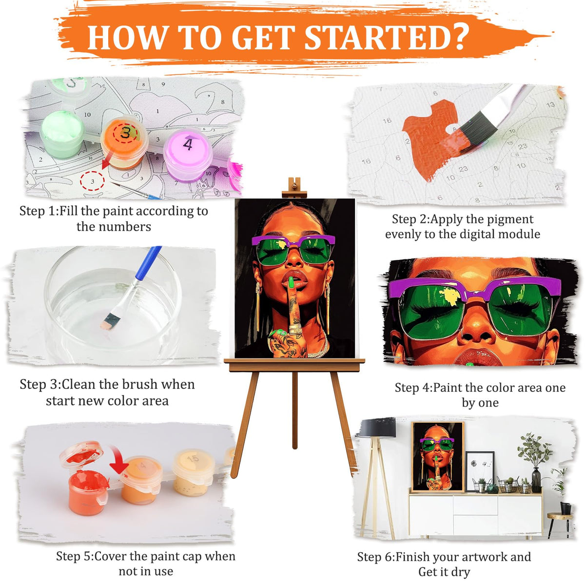 MAXBYE Fashion Portrait Paint by Numbers Kit for Adults Beginner, Trendy Lady Adult Paint by Number Kits on Canvas Without Frame, Easy Oil Paint by Numbers for Home Wall Decor Gift 12x16inch MAXBYE