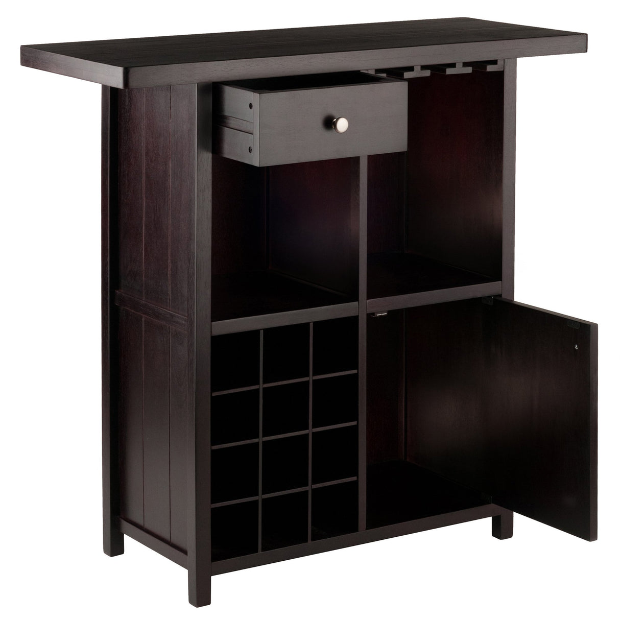 Winsome Macon Bar Wine Cabinet, Espresso Winsome