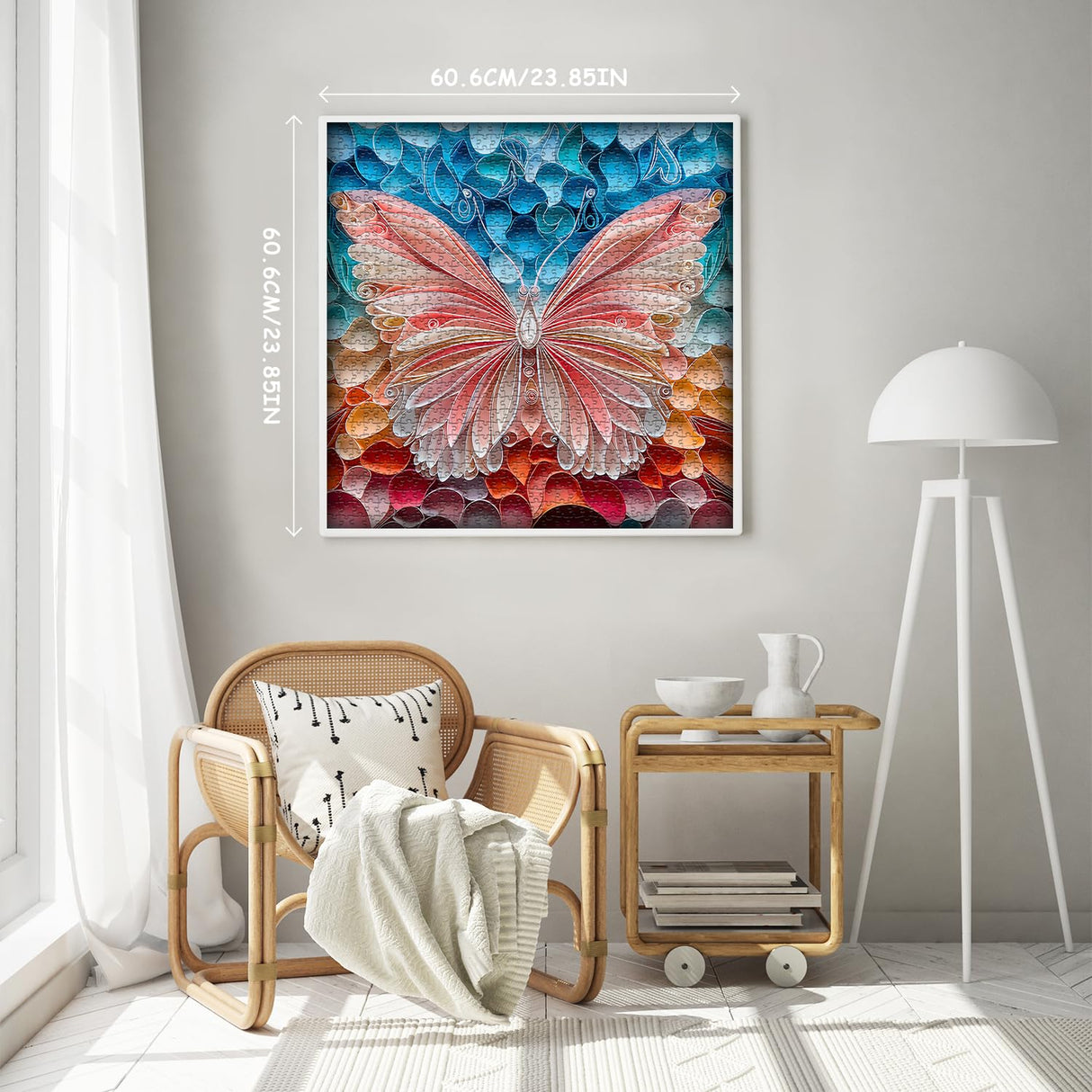 Butterfly Puzzles for Adults 1000 Pieces, Unique Art Jigsaw Puzzle Hard, Colorful Impossible Challenging Puzzles for Adults Paper Cut PICKFORU