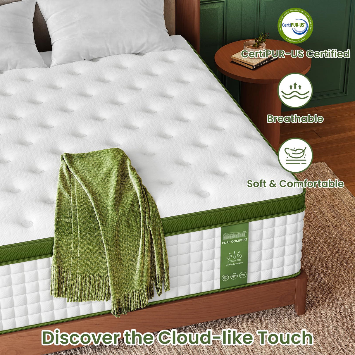 BedStory King Mattress for Side Sleepers & Couples,14 Inch Cooling Gel Hybrid Bed Extra Lumbar & Shoulder Support CertiPUR-US with 960+ Pocket Springs, Pain Relief Fiberglass-Free 365-night Trial BedStory