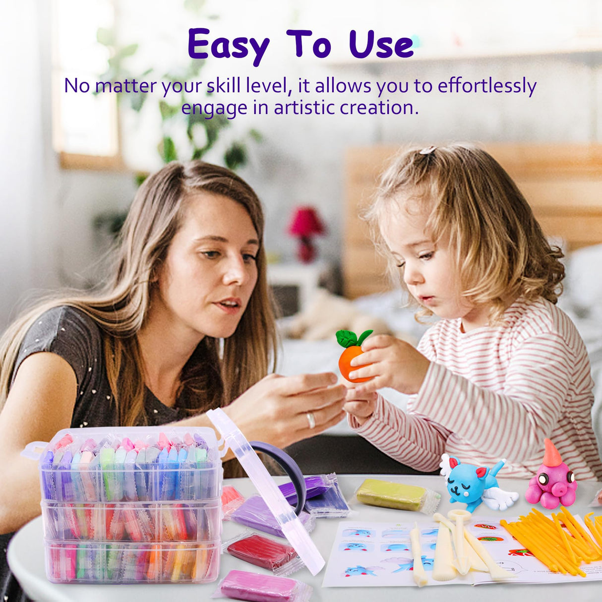 PeacePeo Polymer Clay 110 Colors Non-Sticky Oven Bake Clay 215 Pcs Non-Toxic Modeling Baking Clay for Kids with Sculpting Tools Kit for Adults Beginners Art Craft PeacePeo