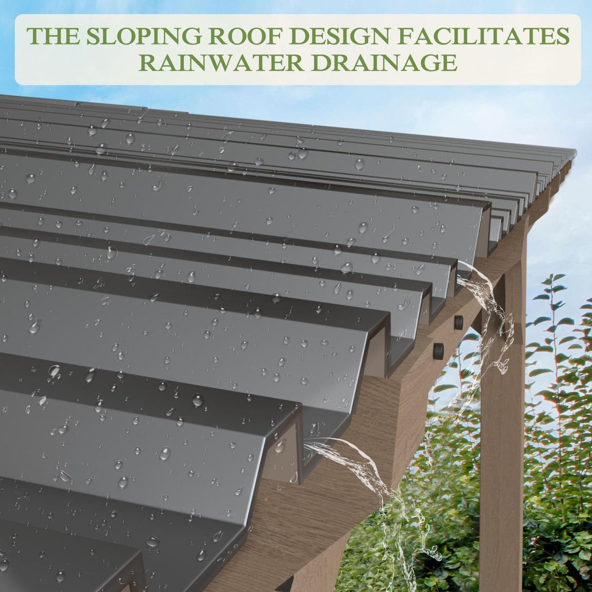 MUPATER 10x20 FT Wooden Grill Gazebo with Sloping Metal roof, 2 Full Size Grills, BBQ Canopy for Outdoor Patio, Lawn, Garden, Brown MUPATER