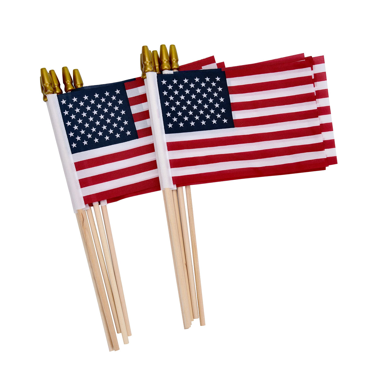12 Pack Small American Flags on Stick Small US Flags/Mini American Flags for Outside 4x6 Inch American Hand Held Stick Flags with Kid-Safe Spear Top, Patriotic Veterans Day Decorations, 4th of July Decorations Uelfbaby