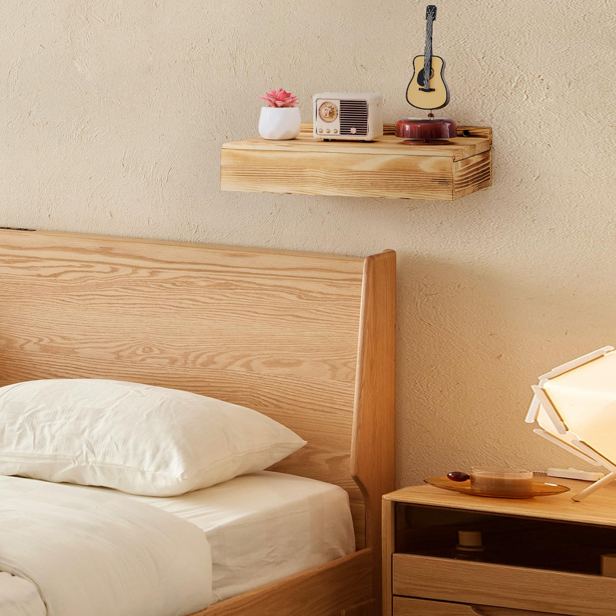 Hidden Gun Storage Shelf-14.4" x 7.7" x 2.75" Rustic Concealment Shelf Concealment Compartment Furniture Hidden Gun Safe Wall Decor for Home Security, Oak Color Dononr