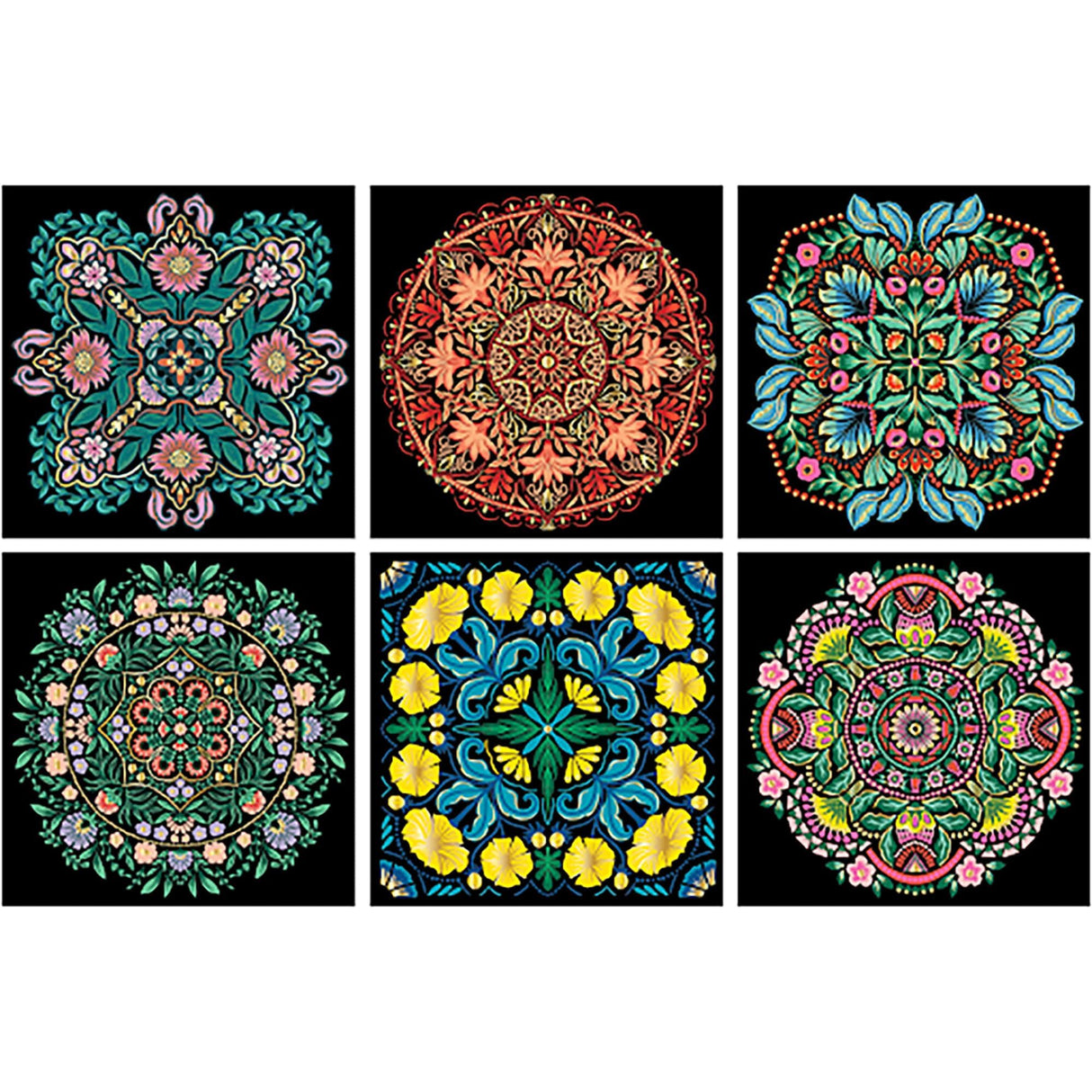 Brea Reese® Scratch Art Paper Pad - Mandala 8x8, 12 Designs, Metallic Guided Art Craft, Easy to Frame Art & Home Decor, Mindful Relaxation Brea Reese