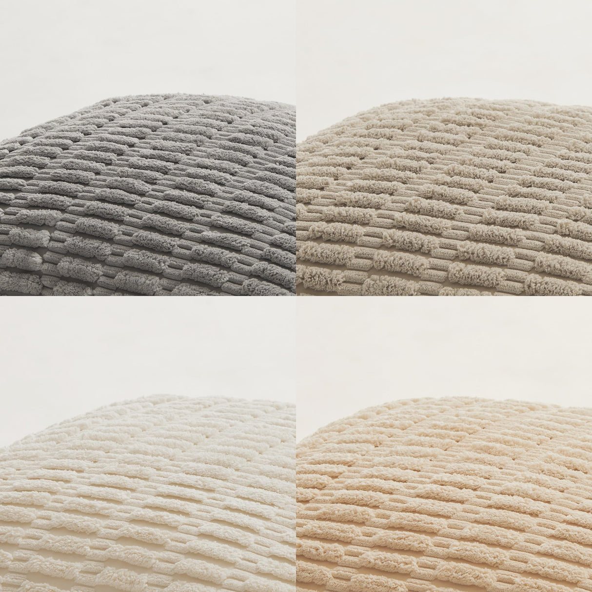 Fancy Homi 4 Packs Neutral Decorative Throw Pillow Covers 18x18 Inch for Living Room Couch Bed Sofa, Rustic Farmhouse Boho Home Decor, Soft Plush Striped Corduroy Square Cushion Case 45x45 cm Fancy Homi