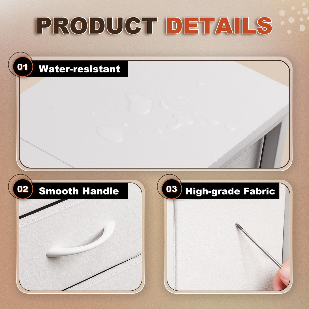 EKNKOZY Narrow Dresser Storage Tower with 4 Drawers, Slim Dresser Chest of Drawers with Steel Frame, Wood Top, Dresser for Bedroom, Bathroom, Small Spaces, Laundry, Closet (White) EKNKOZY