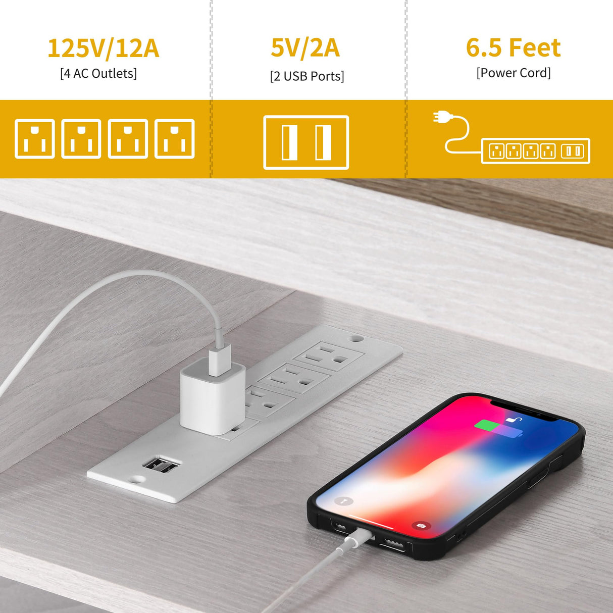 DWVO Farmhouse TV Stand for Television up to 65 Inch, Entertainment Center with Power Outlets and Open Shelf, Rustic TV Cabinet Media Console Table for Living Room, Grey White/Grey Wash, 59 Inches DWVO