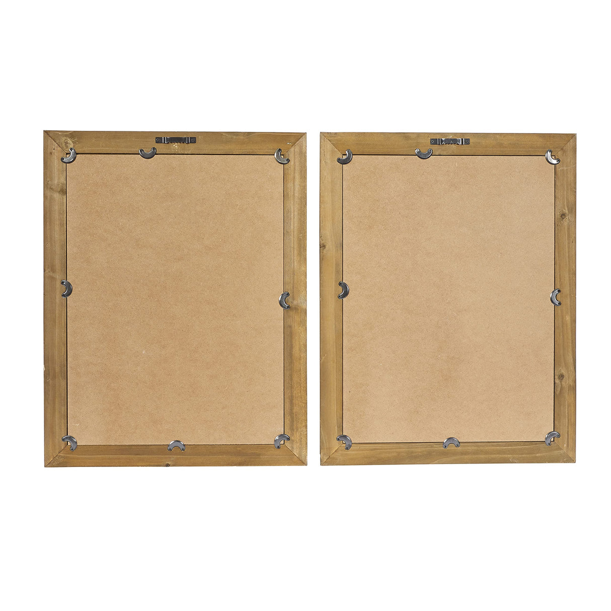 Deco 79 Wood Leaf Framed Wall Art with Brown Frame, 2 Count(Pack of 1) 17"W, 22"H, Light Brown Deco 79