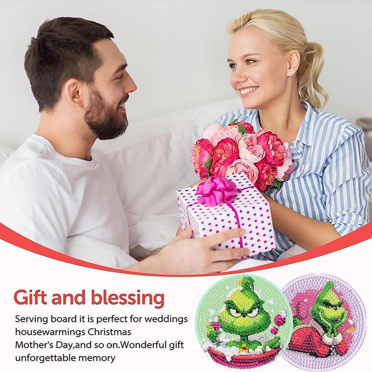 Apcufir 8 Pcs Christmas Diamond Painting Coasters Kits with Holder,DIY Diamond Art Coaster Kits for Adults & Kids,Paint with Diamonds Coasters Art Crafts for Holiday Decor Gifts Apcufir