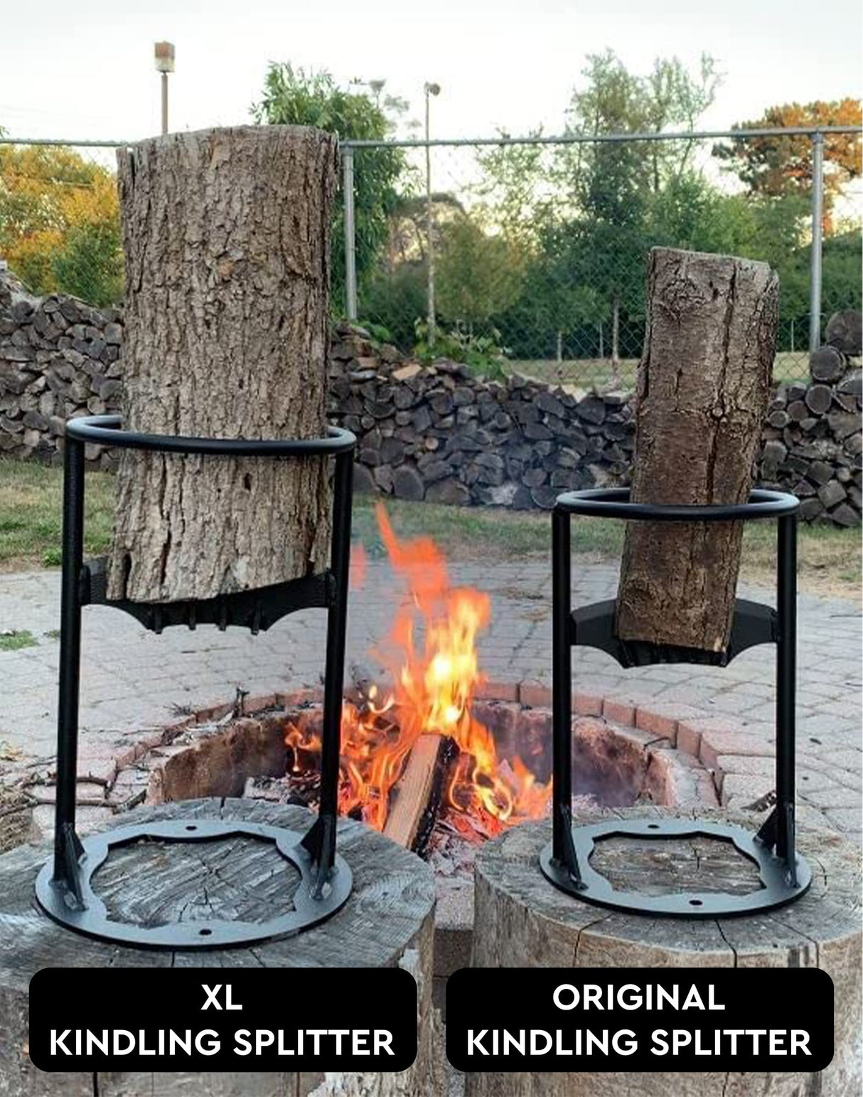 Blue Home XL Kindling Splitter — with 5.5 Lbs Sledge Hammer — Easy Portability — Manual Log Splitter (XL Kindling Splitter) BH Blue Home