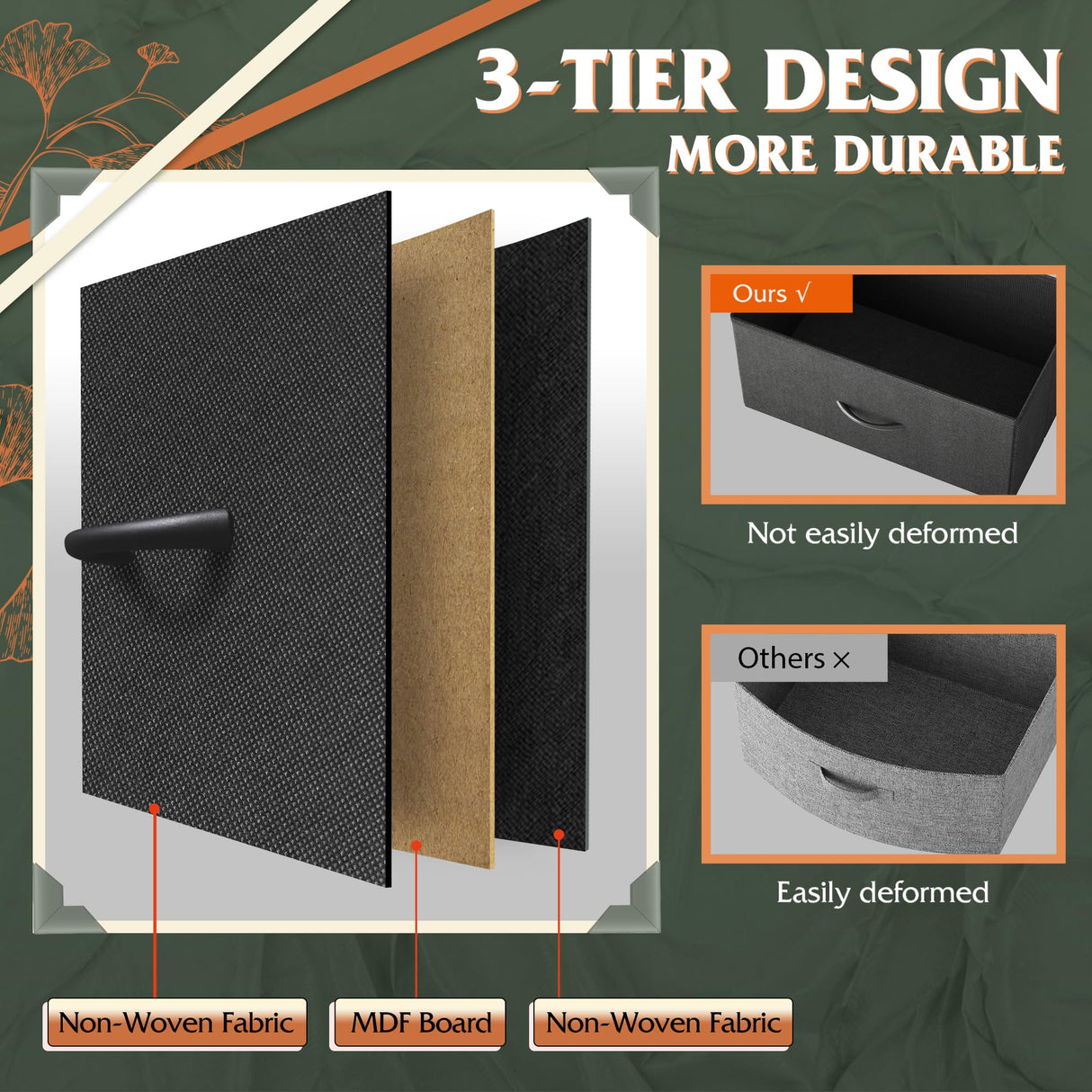 WLIVE 9-Drawer Dresser, Fabric Storage Tower for Bedroom, Hallway, Entryway, Closet, Tall Chest Organizer Unit with Fabric Bins, Steel Frame, Wood Top, Easy Pull Handle, Charcoal Black WLIVE