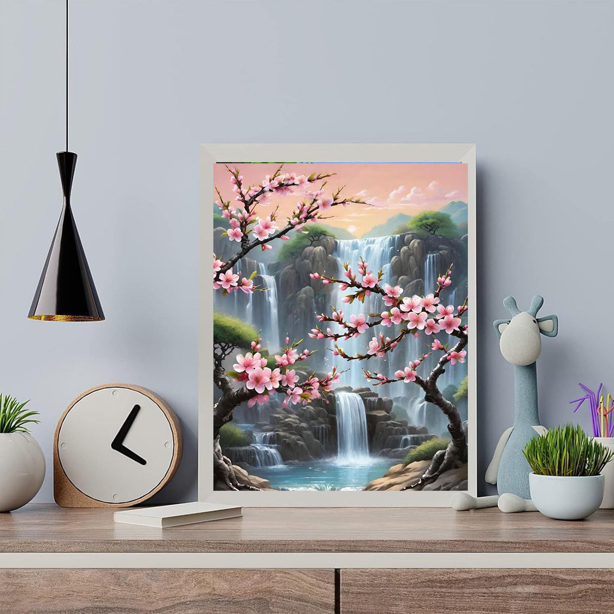 Arttoplus Waterfall Paint by Numbers Kit for Adults-Flowers Adult Paint by Number Kits on Canvas,Landscape Painting by Number Adult for Gift Home Wall Decor(16x20inch) Arttoplus