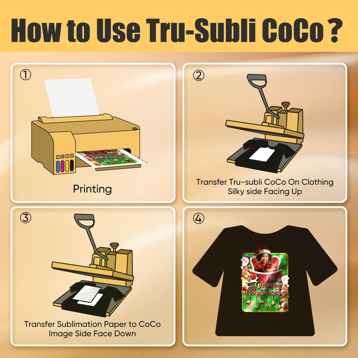 TransOurDream Tru-Sublimation Blanks Coco Sets, Silky Fabric 10 Sheets for Cotton, Light/Dark Fabrics and Sublimation Paper 130g 10 Sheets 8.5x11’’ TransOurDream