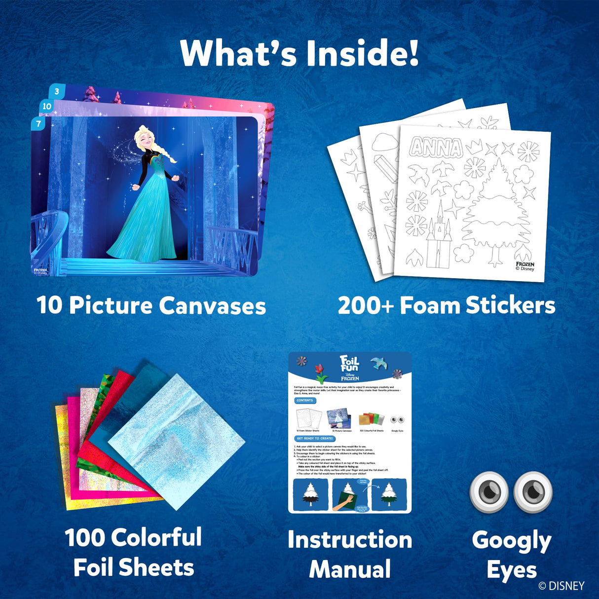 Skillmatics Poke in Art Princesses & Foil Fun Disney Frozen Bundle, Mess-Free Art for Kids, DIY Craft Kits, Creative Activity, Gifts for Ages 4, 5, 6, 7, 8, 9 Skillmatics