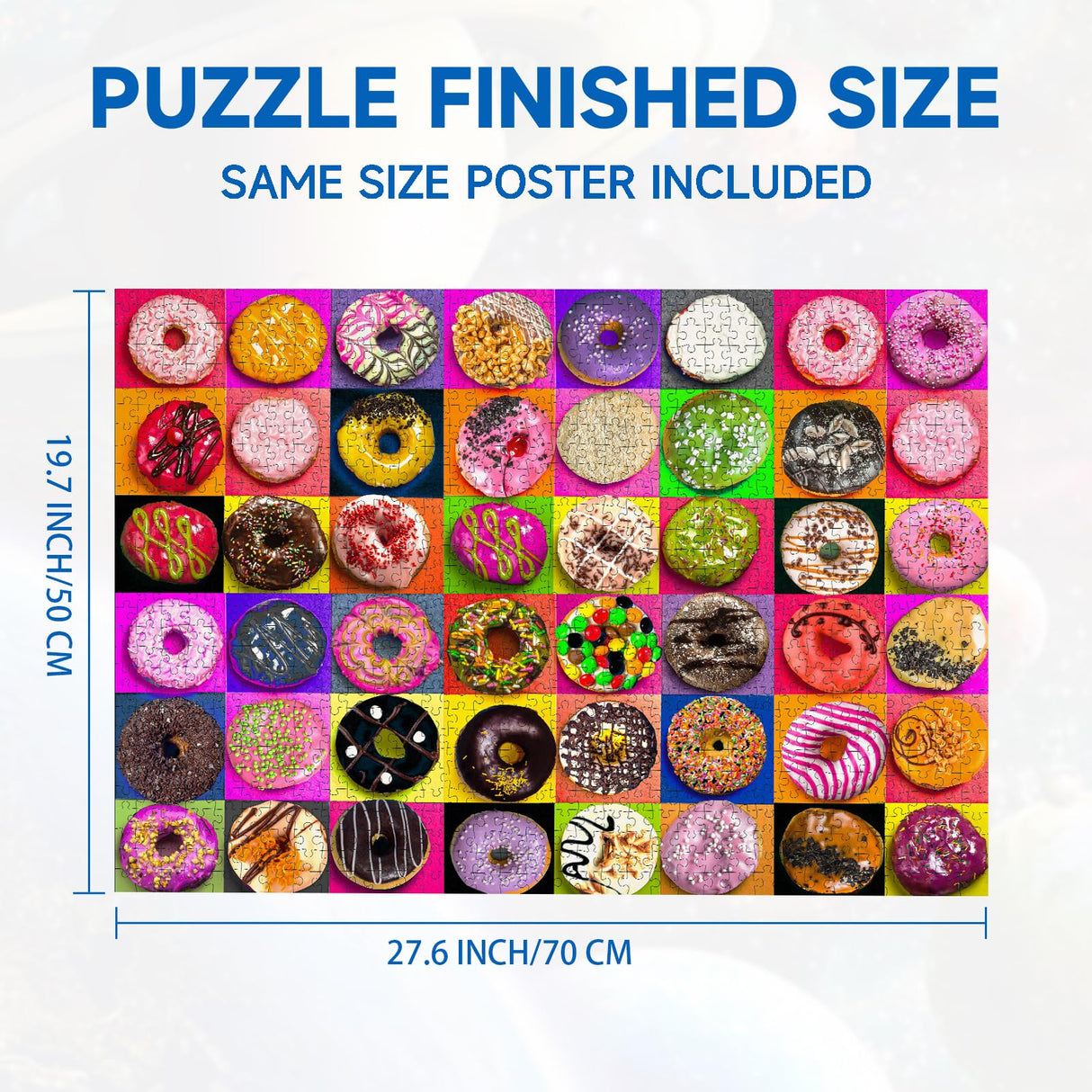 Jigsaw Puzzles 1000 Pieces for Adults, Families (Donuts) Pieces Fit Together Perfectly Nattork