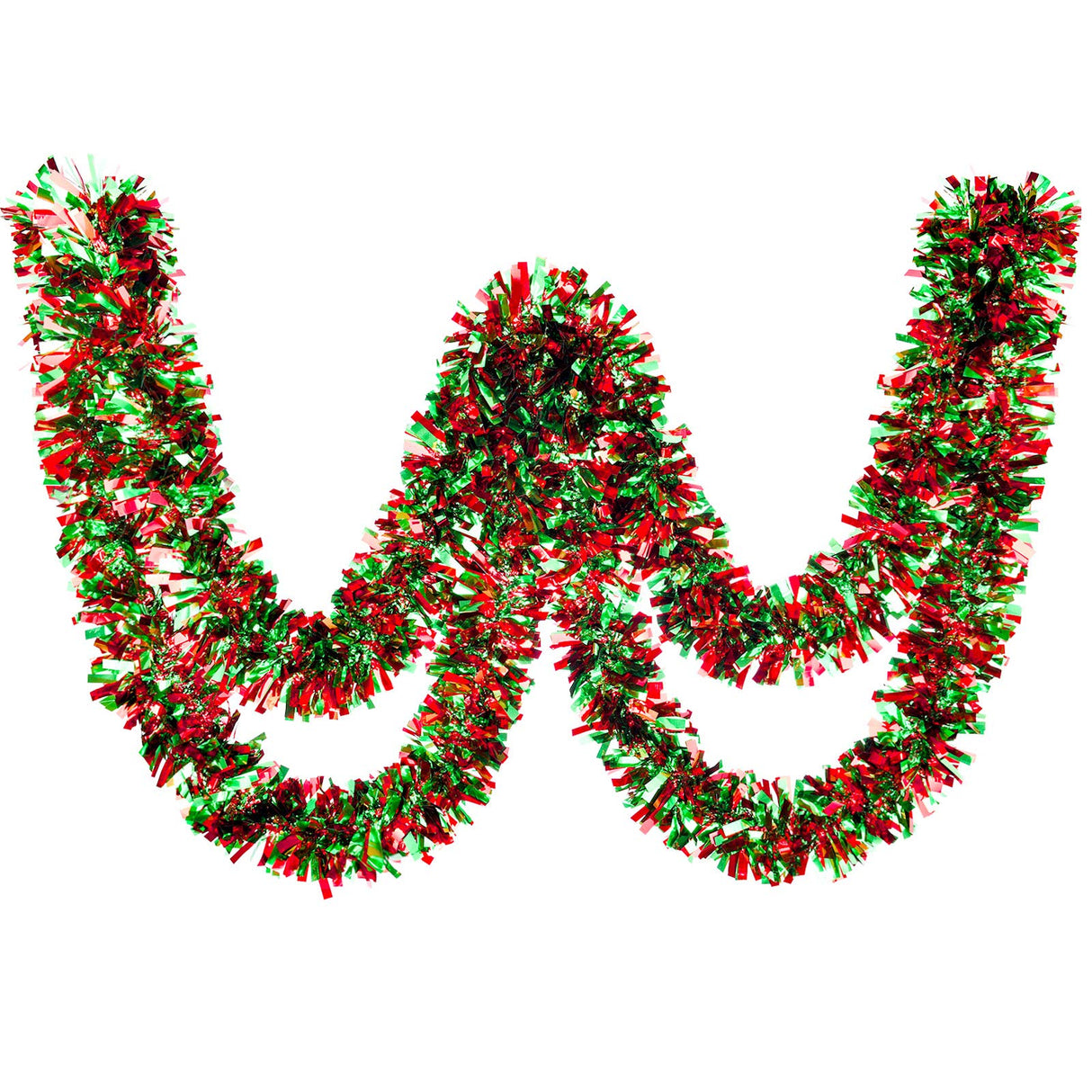 Christmas Tinsel Garland Metallic Christmas Tree Garland Shiny Party Tinsel Garland Hanging Decorations for Christmas Tree Decorations Wedding Birthday Party Supplies (26.2 ft,Red and Green) WILLBOND