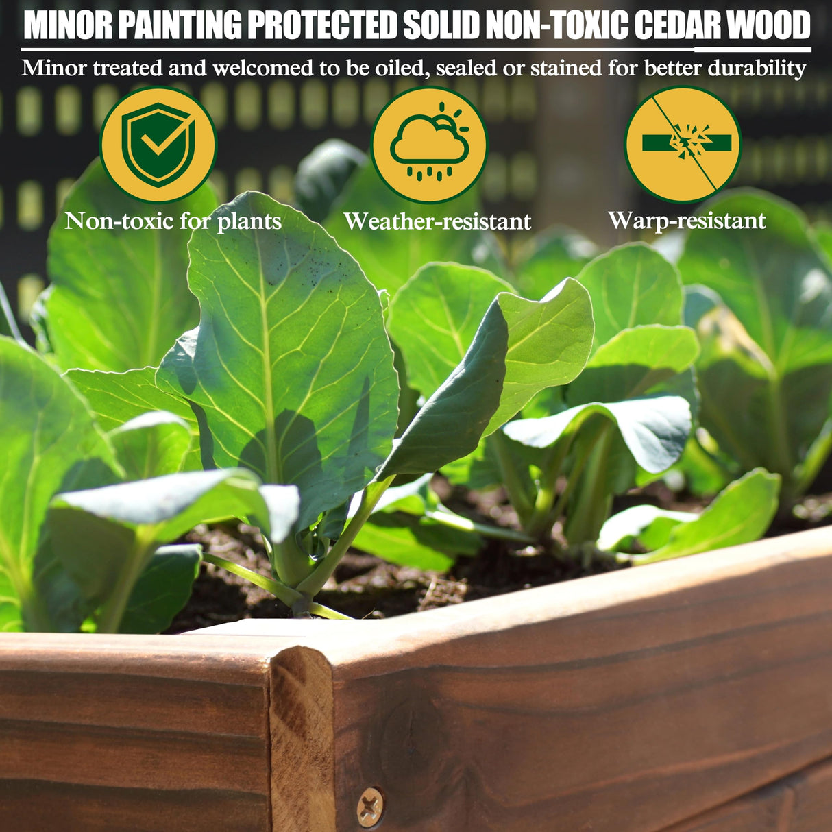 Yardenaler 6x3x2FT Raised Garden Bed for Vegetable and Flower with Legs, Large Outdoor Elevated Wood Planted Box with Liner, Backyard and Patio, Rustic Brown Yardenaler