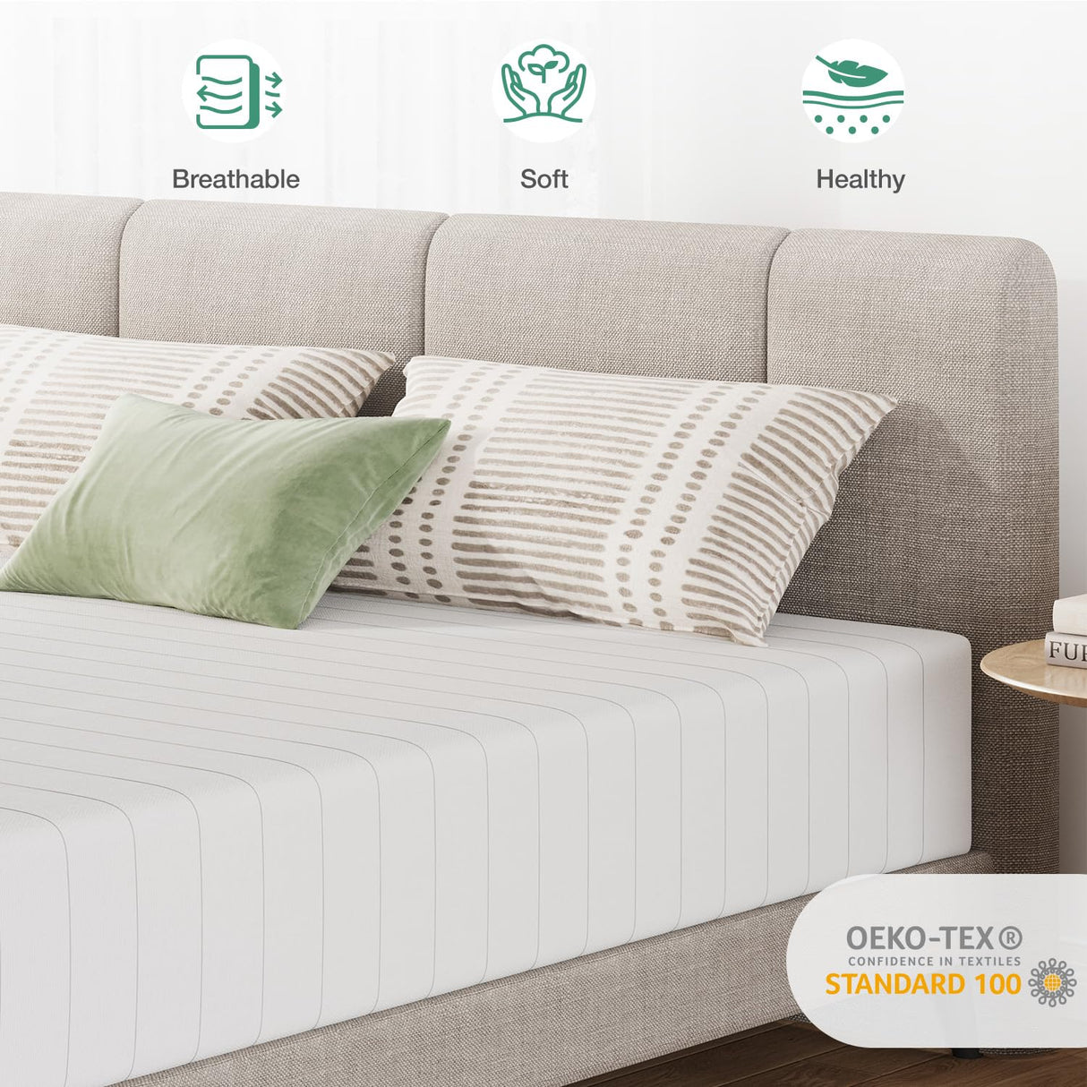 Novilla King Mattress, 10 Inch Foam Mattress, Double Air Zone King Size Mattresses with Flippable Design for Back & Side Sleeper, Tight Top Mattresses with Breathable Fabric Cover Novilla