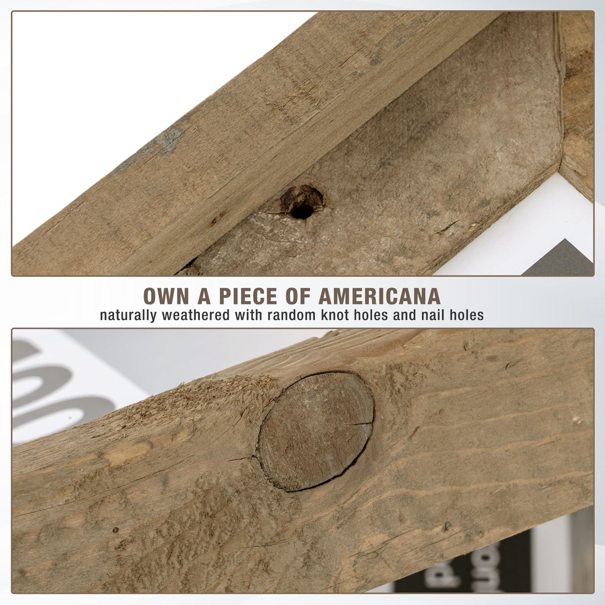 Rustic 16x20 Picture Frame, Reclaimed Barnwood Frame with Tempered Glass, Distressed Gallery Frame Set, Mounting or Table Display for Photos Posters FLYJOE