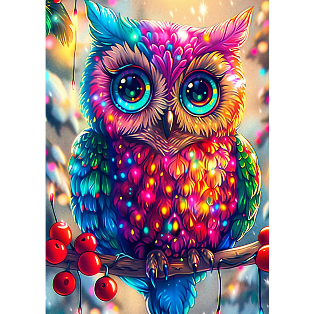 NAIMOER Owl Diamond Painting Kits for Adults, DIY 5D Diamond Painting Animals, Full Drill Bird Diamond Art Kits Perfect for Relaxation and Home Wall Decor 30x40cm NAIMOER