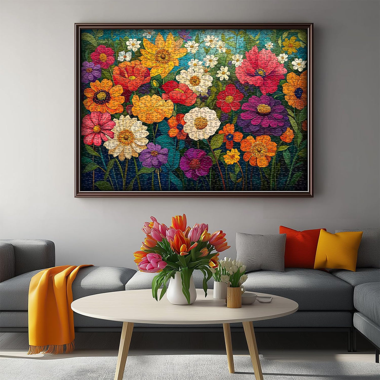 Flower Puzzles for Adults 1000 Pieces, Floral Art Jigsaw Puzzle, Colorful Spring Garden Puzzles, Nature Challenging Puzzles for Adults PICKFORU