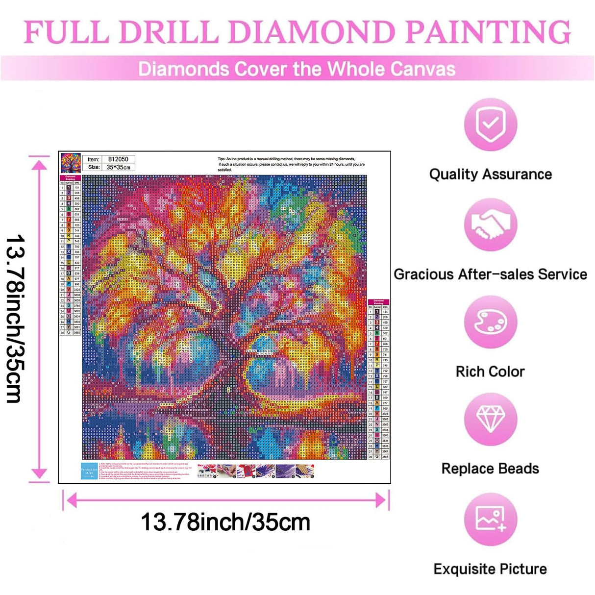 DIYCYCY Tree of Life Diamond Painting Kits for Adults,Full Drill Diamond Art Kits for Beginners,Round 5D DIY Diamond Dots Paintings, Diamonds Pictures Gem Art and Crafts Home Decor 13.78x13.78 inch DIYCYCY