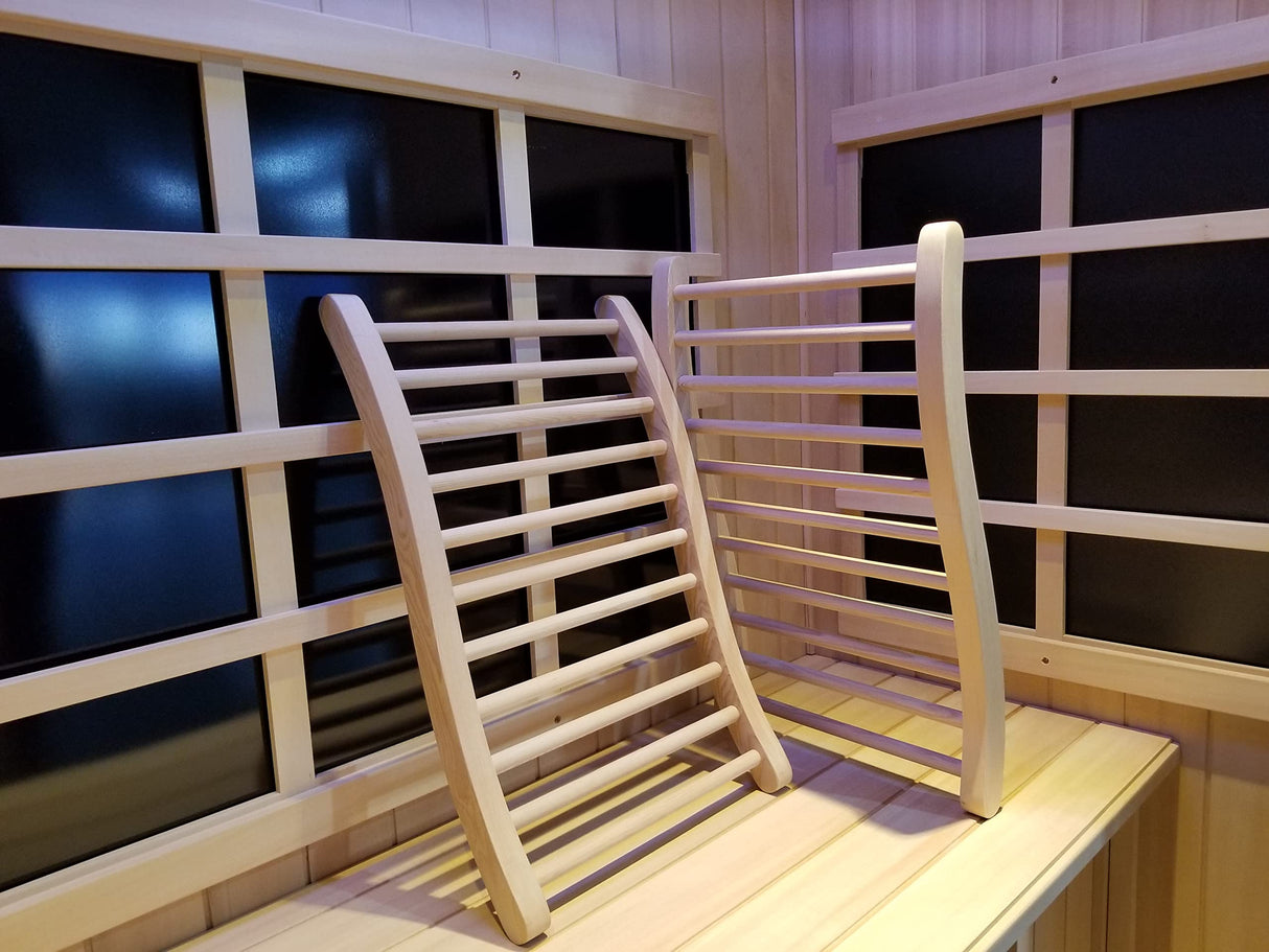 LTCCDSS Sauna Backrest Canadian Hemlock | S-Shape Design - Slip-Resistant - Non-Toxic - Comfortable - Sauna Accessories Kit Apply to Barrel or Infrared Sauna (20.5 in * 13 in) LTCCDSS