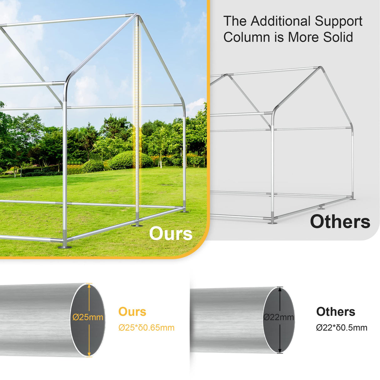 Morngardo Chicken Coop Large Metal Run for 20 Chickens Walk in Yard Poultry Cage Hen House with Waterproof Cover (96.8 Square Feet) Morngardo