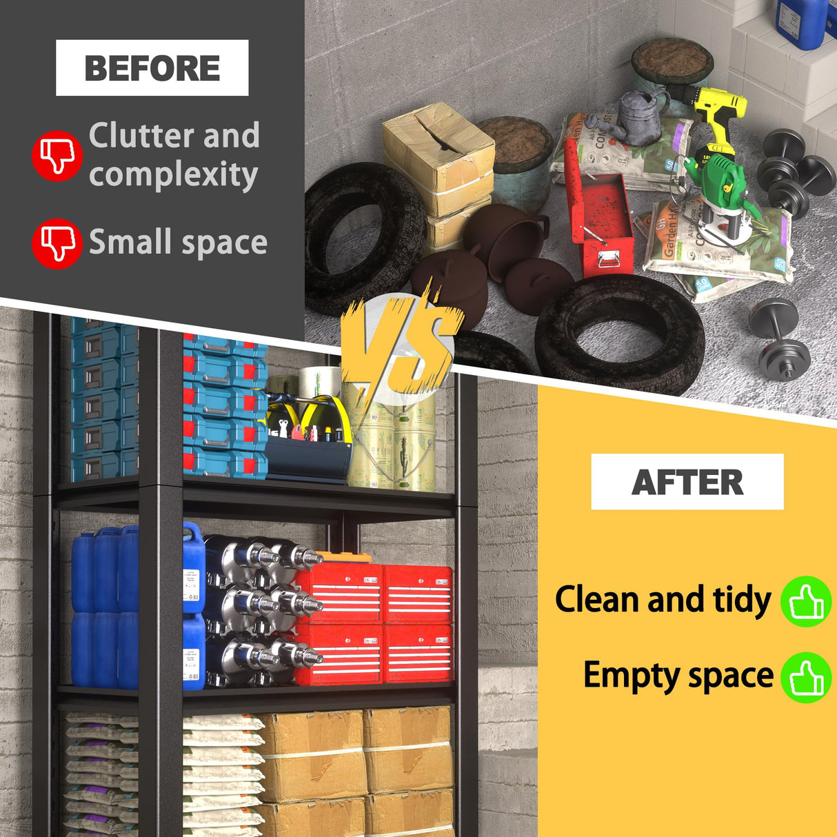 Nexvrtau 60" H x 40" W x 20" D 4-Tier Heavy Duty Garage Shelving Unit, 2000 LBS Capacity Metal Storage Rack,Adjustable Steel Shelves for Garage, Warehouse, Basement, Pantry, Workshop.2 Pack Nexvrtau