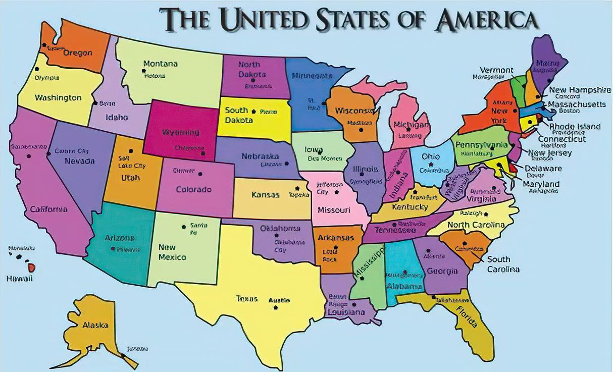 DIY 5D Diamond Painting,The United States of American map,Paint by Number Crystal Rhinestone Diamond Embroidery Paintings Cross Stitch,12 * 16 inch. VEZCOS