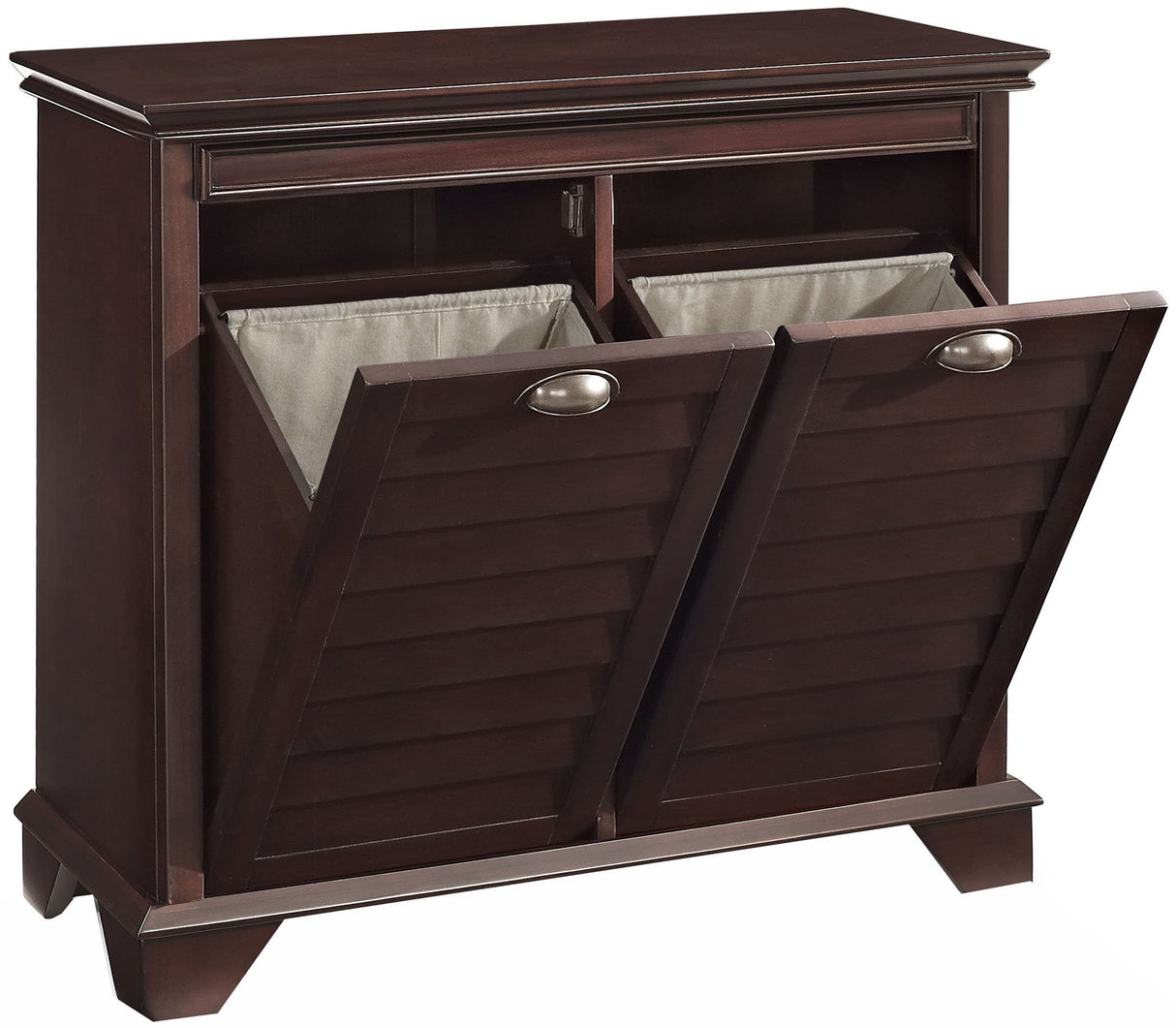 Crosley Furniture Lydia Laundry Hamper with Linen Sorting Bags, Bathroom Storage and Organization, Espresso Crosley Furniture