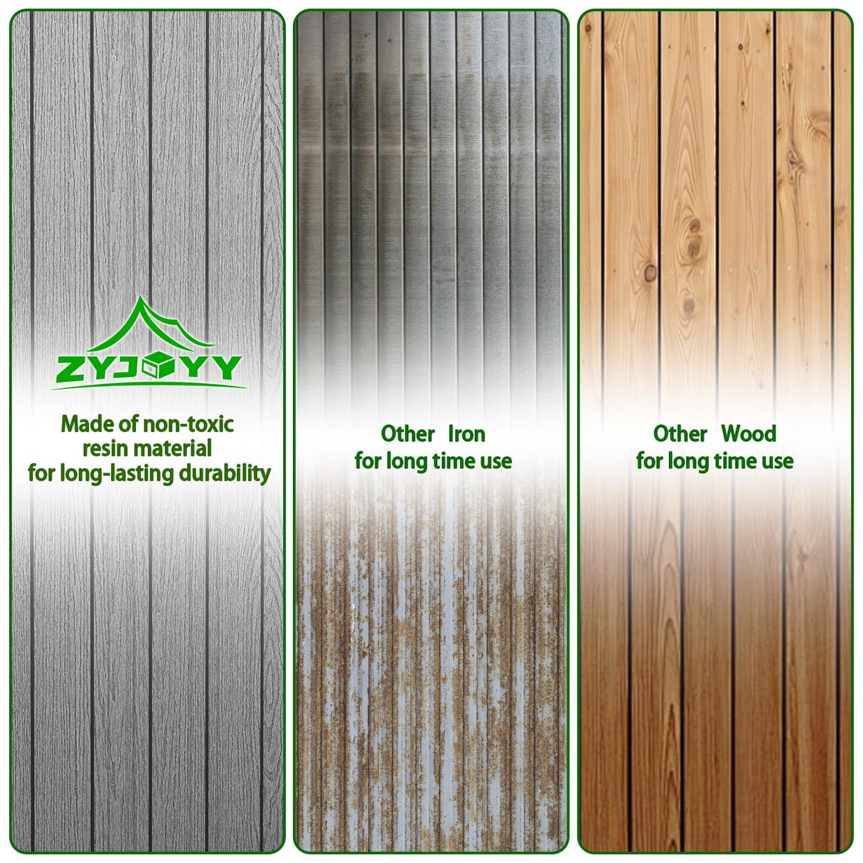 ZYJOYY 6x4 FT Resin Storage Shed,Lockable Door, and Vents for Garden, Backyard, Patio, Lawn,Grey Black ZYJOYY