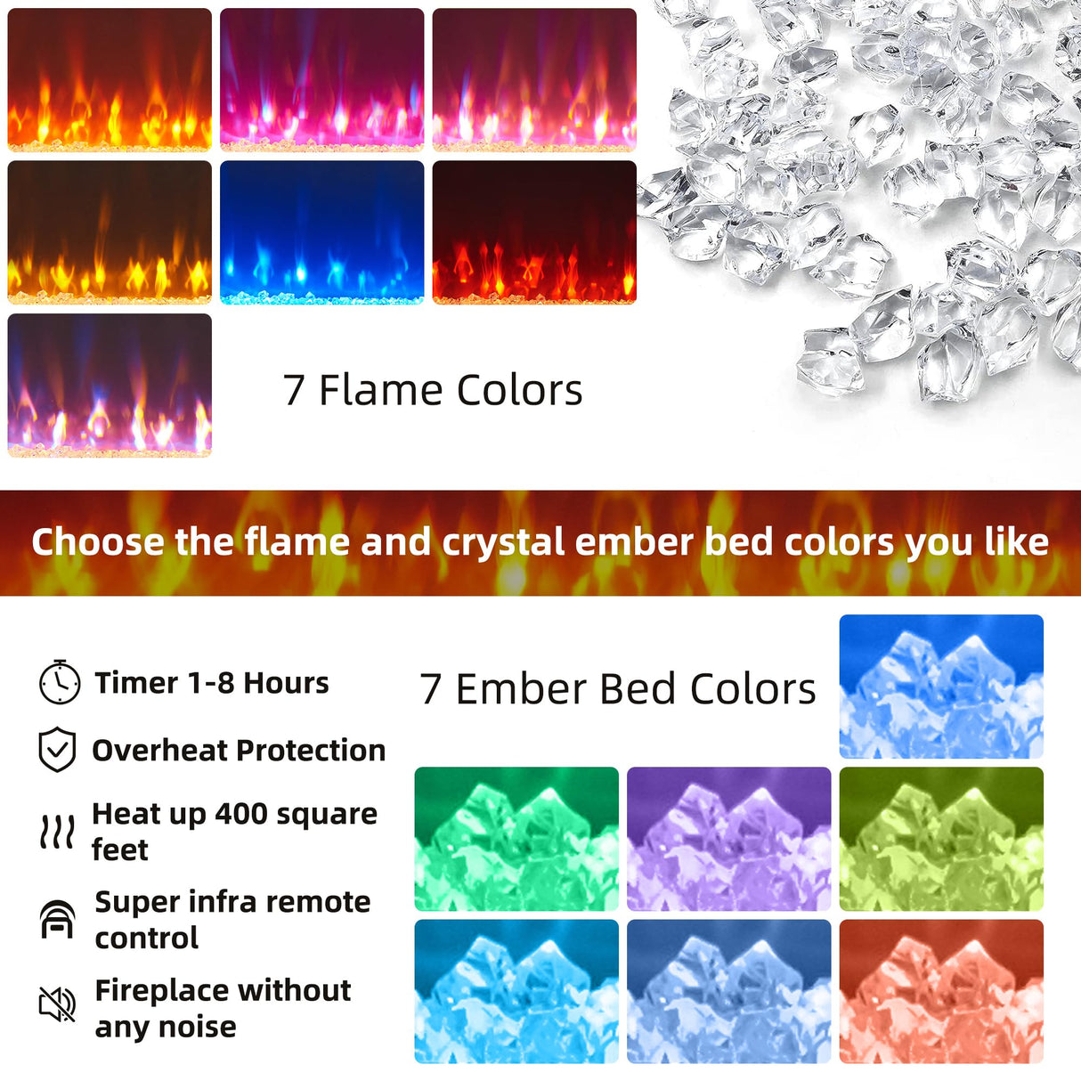 OKD Fireplace TV Stand for 80 Inch TV, Farmhouse Entertainment Center with 42" Fireplace & LED Lights, Modern Media Console Table with Storage Drawers & Cabinets for Living Room, Reclaimed Barnwood OKD