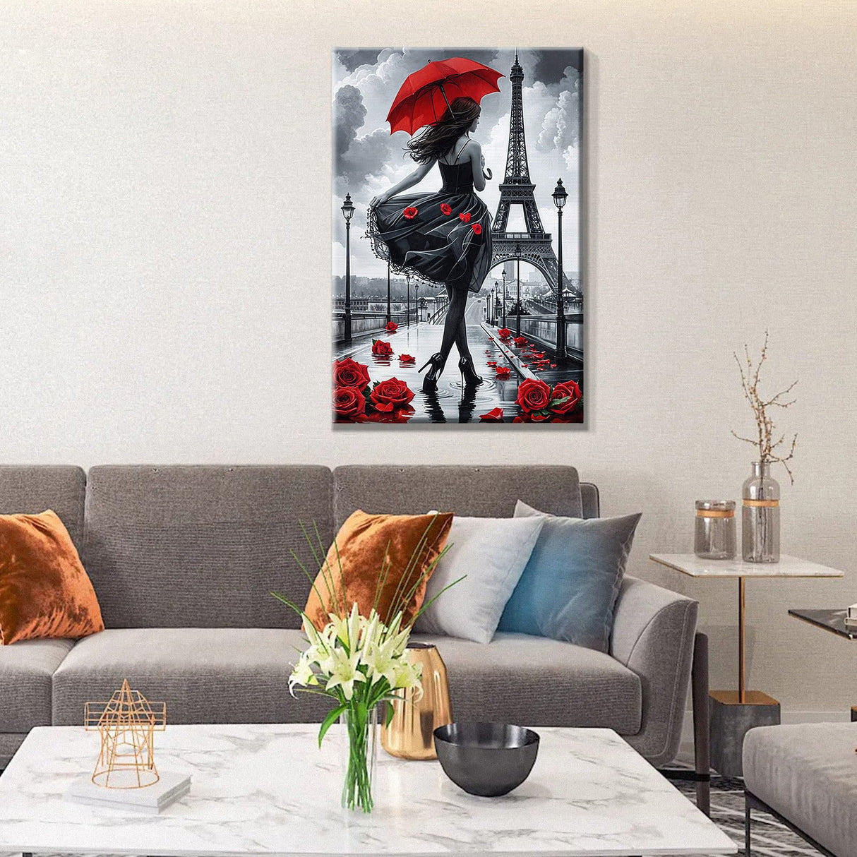 JOOZ Paint by Numbers Kit for Adults Eiffel Tower Paint by Numbers Kit with Frame DIY Girl Paint by Number with Easel Flowers Paint by Number Kits on Canvas for Gift Home Wall Decor 7.87x11.81 Inch JOOZ