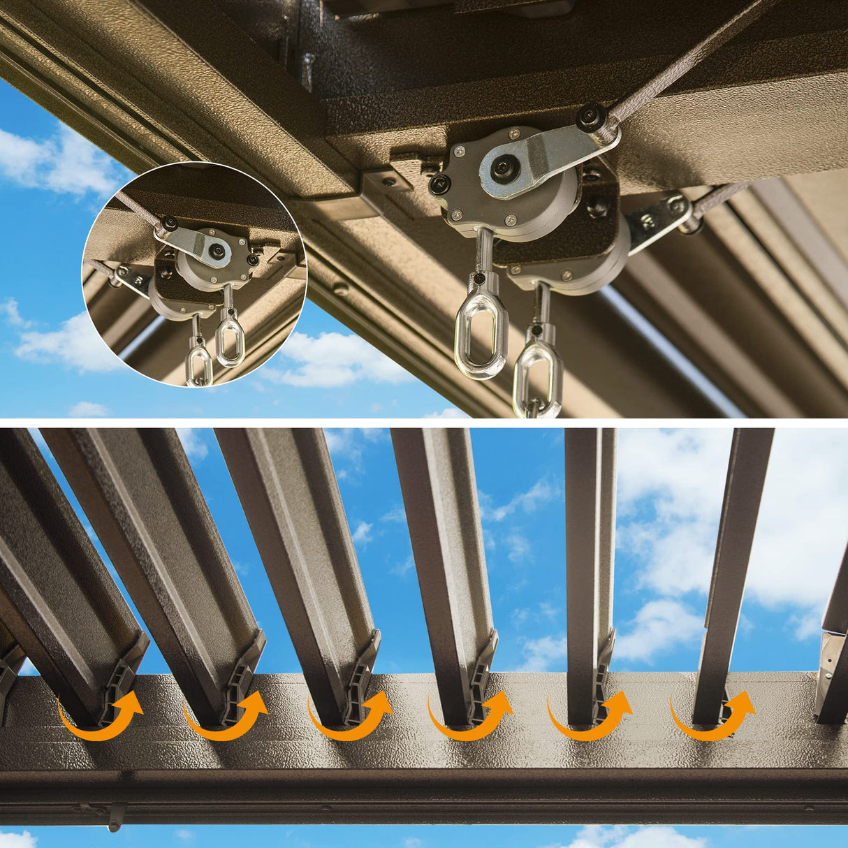 Domi 12x20FT Louvered Pergola, Aluminum Outdoor Pergola, Patio Pergola with Adjustable Roof, Metal Pergola Gazebo with Mosquito Netting for Patio, Backyard, Deck, Garden, Lawns, Gray domi outdoor living