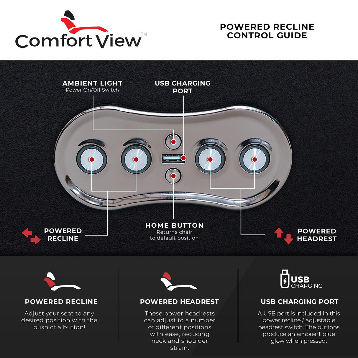 Seatcraft Diamante - Home Theater Seating - Living Room - Power Recline - Italian Leather - Powered Headrests - Cupholders - USB Charging - Ambient Lighting - Arm Storage, Red, Single Recliner Seatcraft