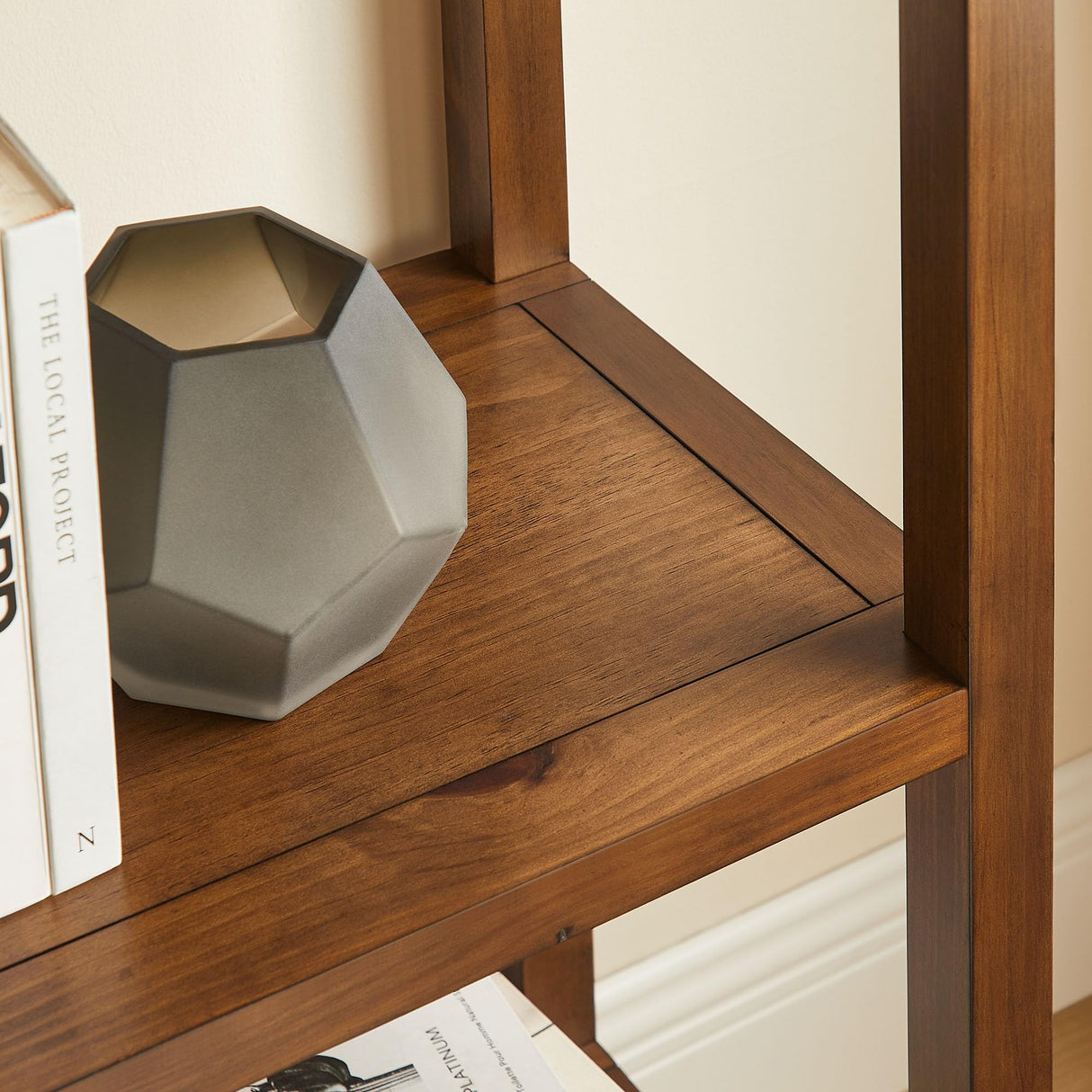 Modway Vexley 72 Inch Tall Narrow Arched Bookshelf in Walnut – Modern Pine and Acacia Wood Open Display Bookcase for Living Room, Office, Reading Nook Modway