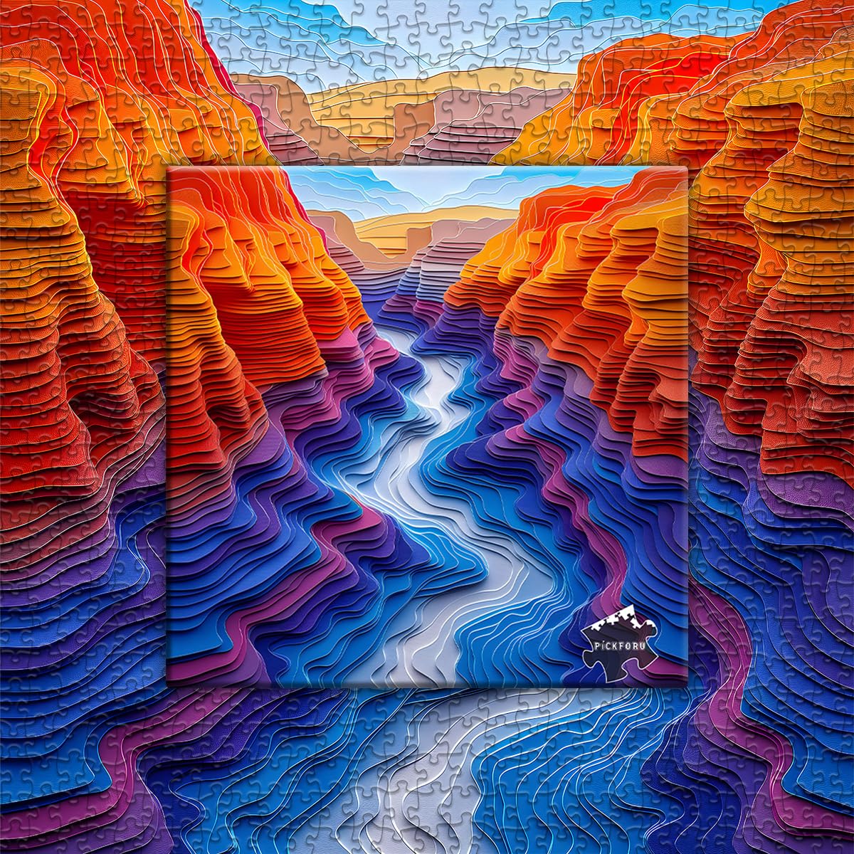 Impossible Landscape Puzzles for Adults 1000 Pieces, Unique Canyon Puzzles Paper Cut Art Puzzle, Difficult Nature Jigsaw Puzzles, Hard Challenging Puzzles Scenery PICKFORU