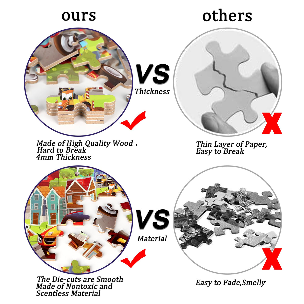 LELEMON Puzzles for Kids Ages 4-8 Vehicles Jigsaw Puzzles in a Metal Box for Kids Boys Girls 100 Pieces Fire Truck Ambulance Police Car Helicopter Aircraft Learning Educational Puzzles LELEMON