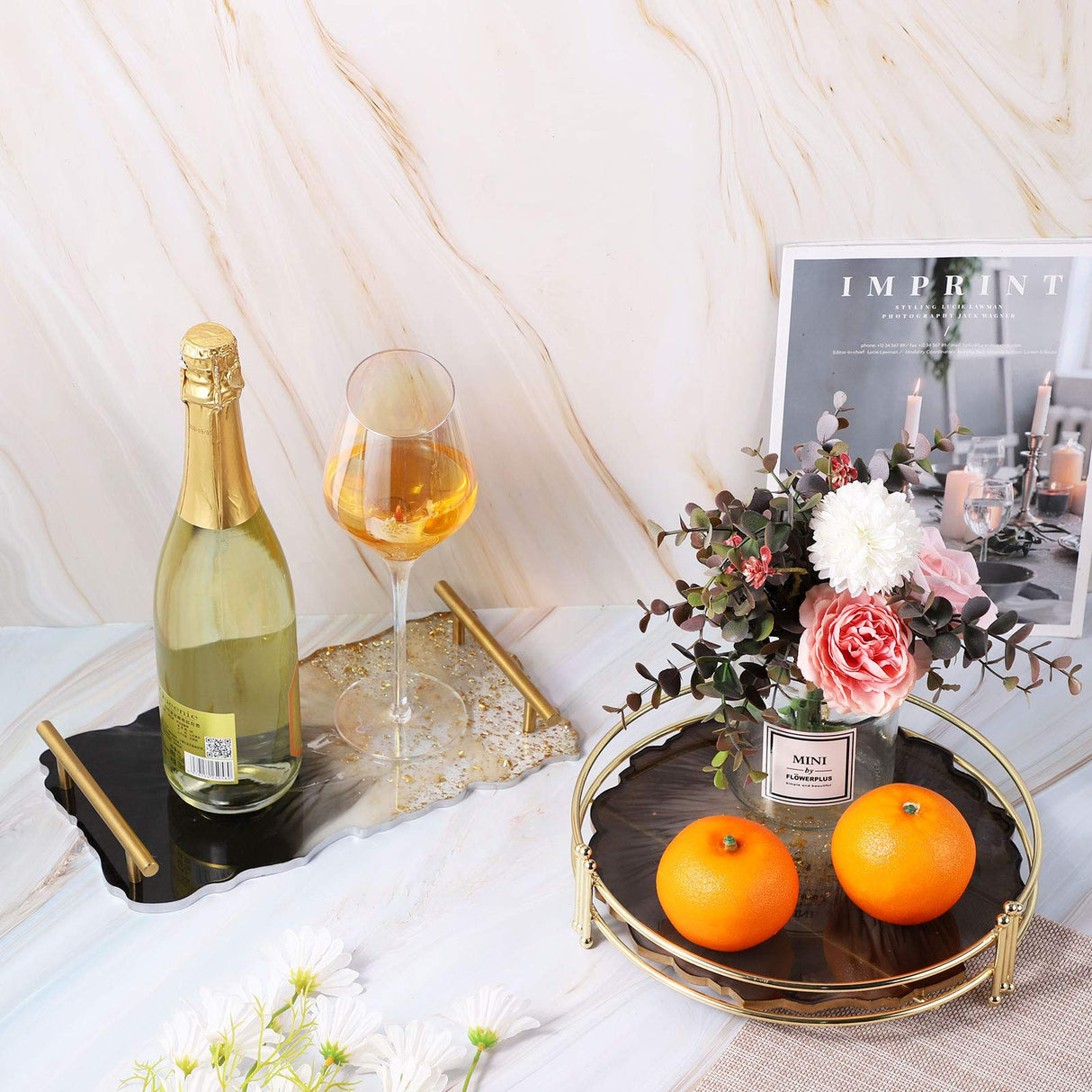 Tray Resin Molds for Casting, Gartful 4PCS Large Silicone Epoxy Molds, Geode Agate Platter Mold for Making Faux Agate Tray, Serving Board, Coaster, Fruit Mat, Jewelry Holder, Art Crafts, Home Decor Gartful