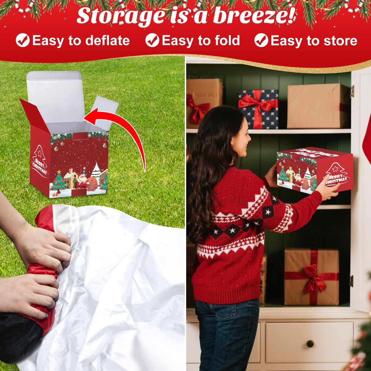 Christmas Inflatables Decorations Outdoor Blow Up Yard Snowman Rotating Led Lights, 8 Ft Tall Funny Large Merry Xmas Blowup Snow Man Outside Figures Vacation Front Lawn Holiday Winter Big Decor MICOCAH