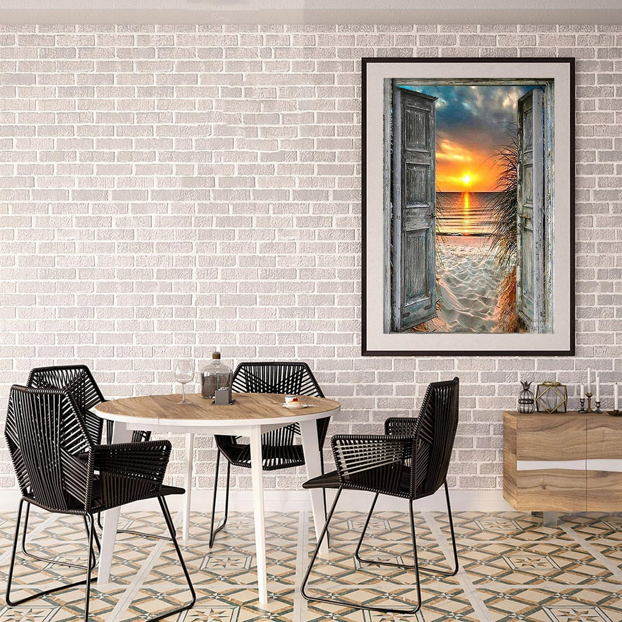 MIRCVSH Sunset Beach Paint by Numbers for Adults-Landscape Paint by Number on Canvas with Wooden Framed,DIY Acrylic Oil Painting by Number Kits for Adults Gift Home Wall Decor(12x16inch) MIRCVSH