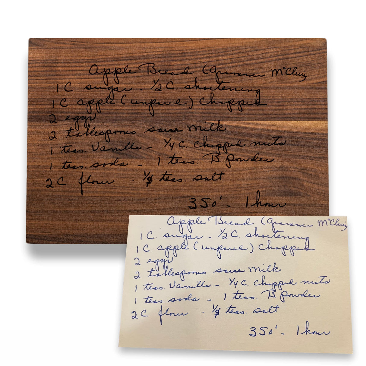 Blue Ridge Mountain Gifts Personalized Laser Engraved Recipe Cutting Board - Wood Cutting Board - Custom Gift for Dad - Great as Wedding Gifts, Blue Ridge Mountain Gifts