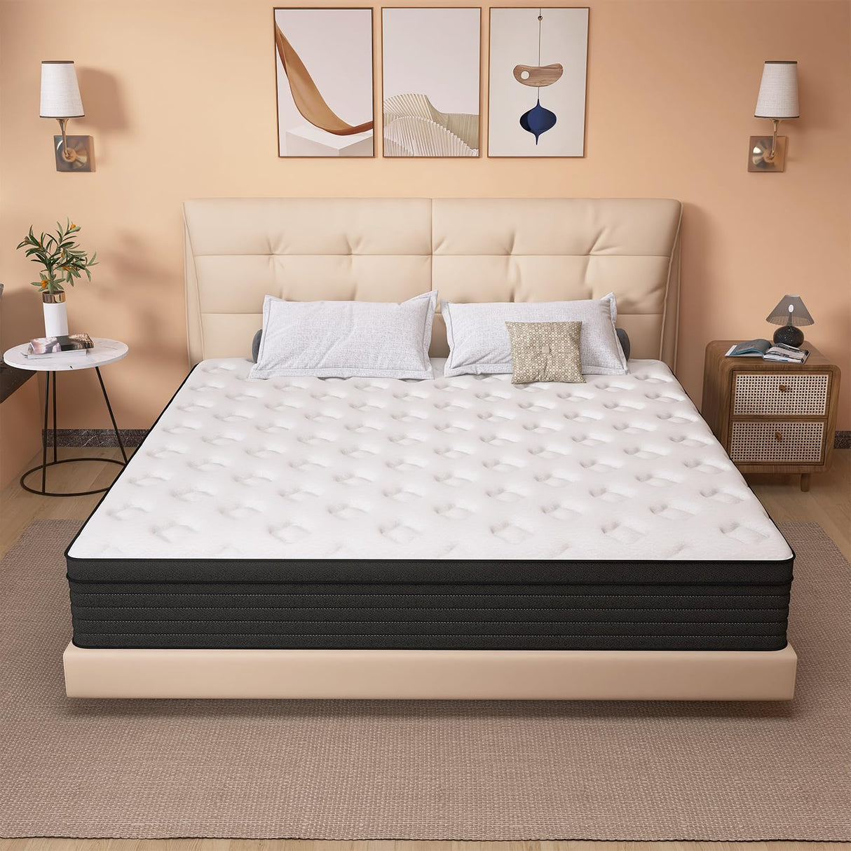 AICEHOME Full Mattress, 10 Inch Individual Pocket Springs with Gel Memory Foam, Medium Firm Mattresses in a Box, Hybrid Full Size Mattress with Pressure Relief 75" L x 54" W x 10" T AICEHOME