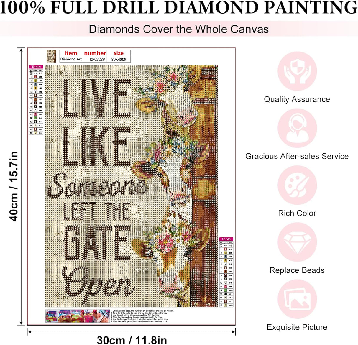 Highland Cow Diamond Art Kits for Adults,5D Motivational Quotes Full Round Drill Diamond Painting Kits for Adults Beginners,DIY Diamond Painting Gem Art Kits for Gift Home Wall Decor 12x16inch EIBEILI