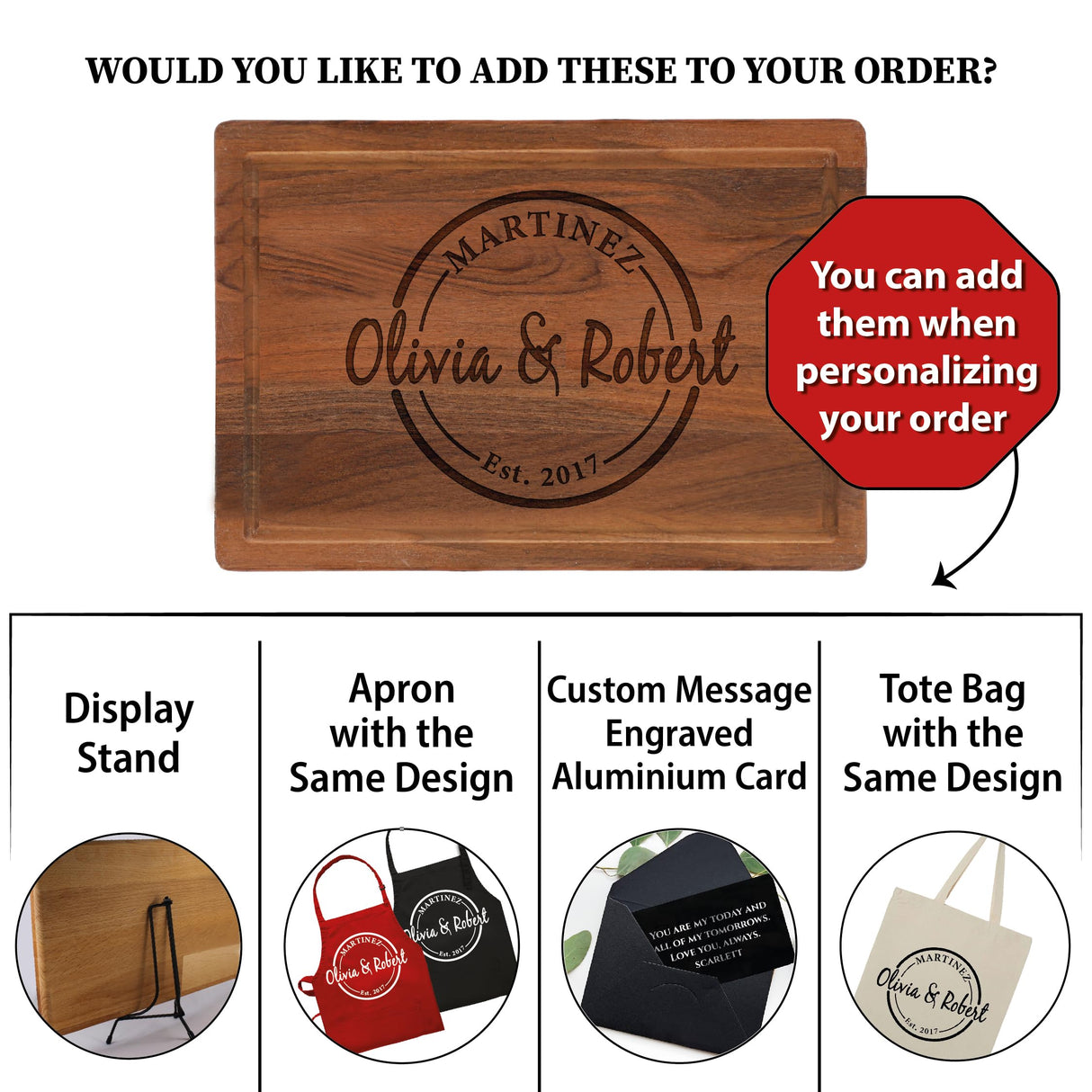 Personalized Wood Cutting Boards, 9 Designs, Custom Engraved Gifts Chopping Block, Couple Gift for Wedding, Anniversary, Bridal Shower, Engagement, House Warming Gifts New Home, Gifts for Mom - Dad Kenzal Customized